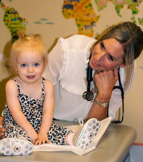 Tracy with Patients in Peds Room